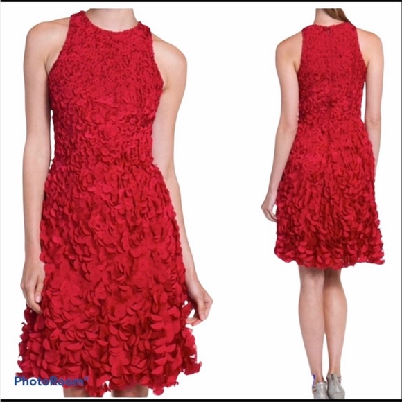Theia Dresses & Skirts - Theia Couture Red Petal Sleeveless Dress - Size 4